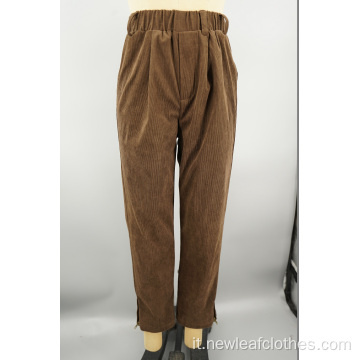 Nuovo velluto a velluto a pile marrone femminile 16w Pantaloni dritti